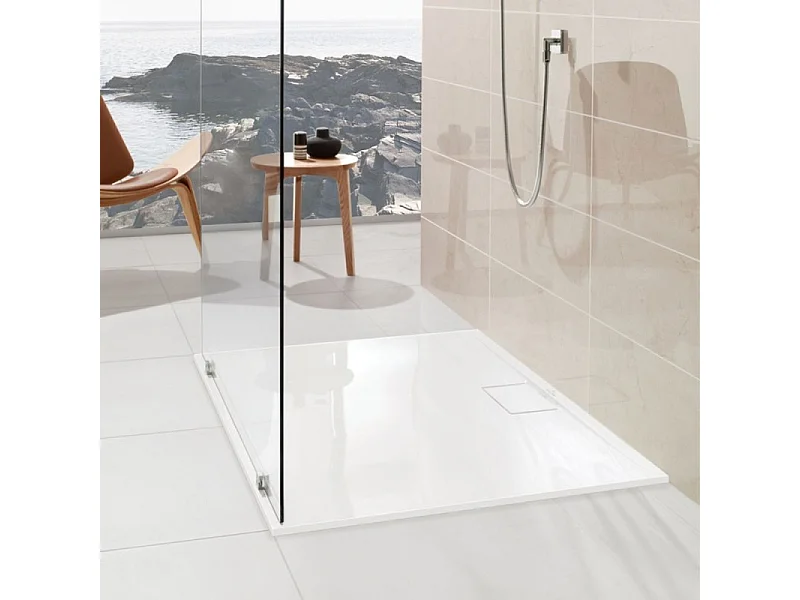 Receveur 140 x 80 x 4,8 VILLEROY ET BOCH Architectura Metalrim acrylique rectangle blanc