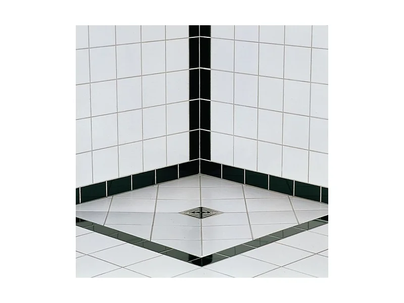 Receveur de douche à carreler 120 x 120 WEDI Fundo Primo carré écoulement centrée + bonde verticale + kit d'étanchéité