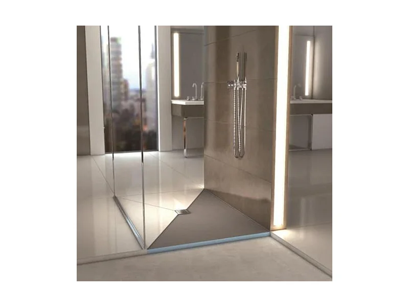 Receveur de douche à carreler 120 x 120 WEDI Fundo Primo carré écoulement centrée + bonde verticale + kit d'étanchéité