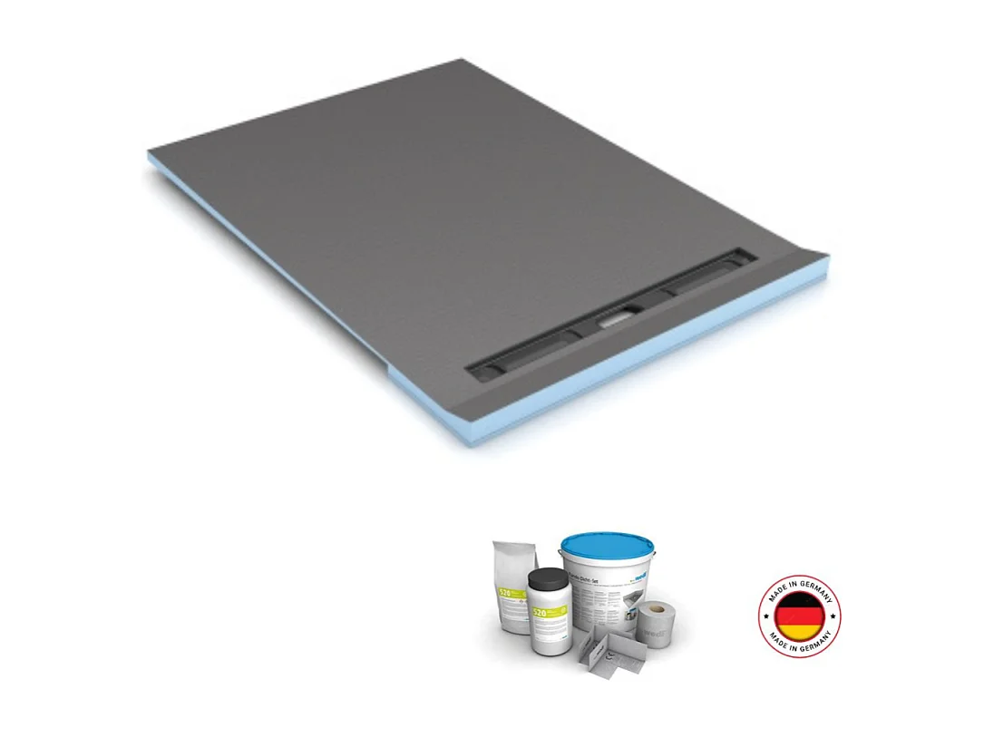 Receveur à carreler 120 x 120 cm Wedi RioLigno, pour plancher en bois + kit d'étanchéité