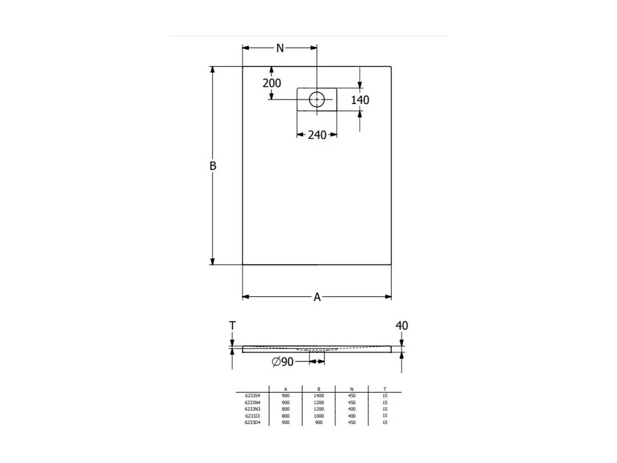 Receveur de douche zéro ressaut 120 x 80 VILLEROY ET BOCH Le Valence céramique avec cache bonde