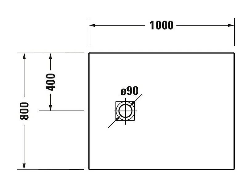 Receveur de douche 100 x 80 DURAVIT Sustano Crème