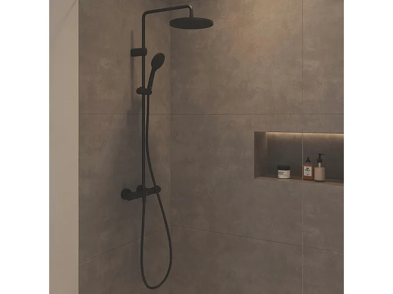 Colonne de douche thermostatique DURAVIT MinusFlow noir mat