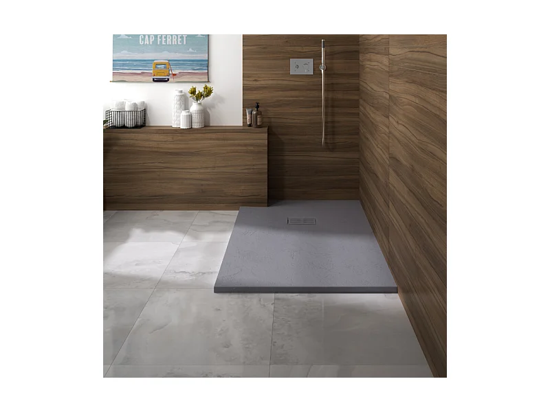 KINEDO Receveur 140 x 90 Kinerock evo biolex rectangle gris pierre