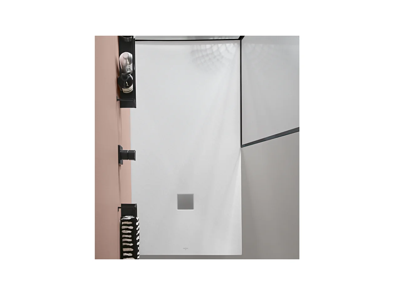 Receveur antidérapant 100 x 80 VILLEROY ET BOCH Planeo acrylique rectangle gris