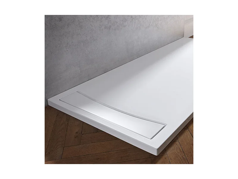 Receveur de douche antidérapant 140 x 90 JACOB DELAFON Flight Neus acrylique rectangle blanc + bonde + capot