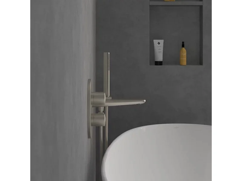 Façade thermostatique 2 voies VILLEROY ET BOCH Antao Brushed Nickel Matt + corps encastré