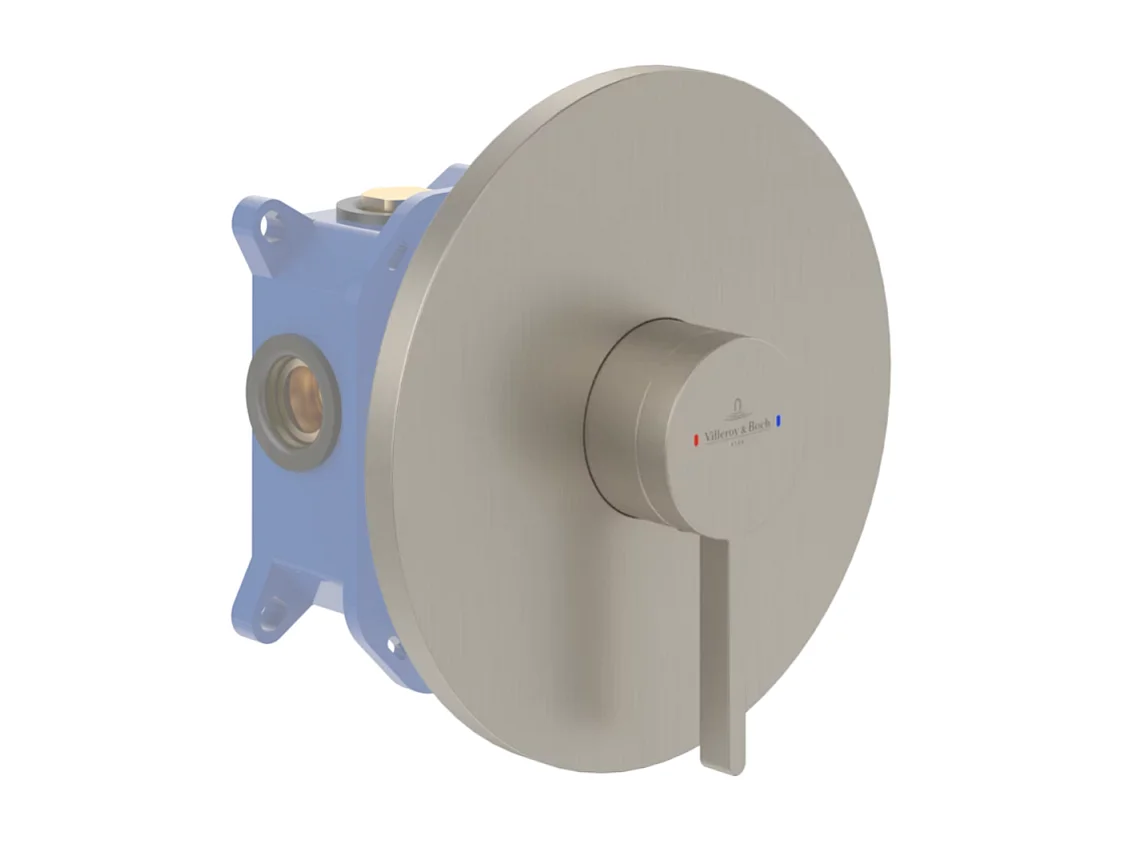 Façade mécanique VILLEROY ET BOCH Dawn Brushed Nickel Matt + corps encastré