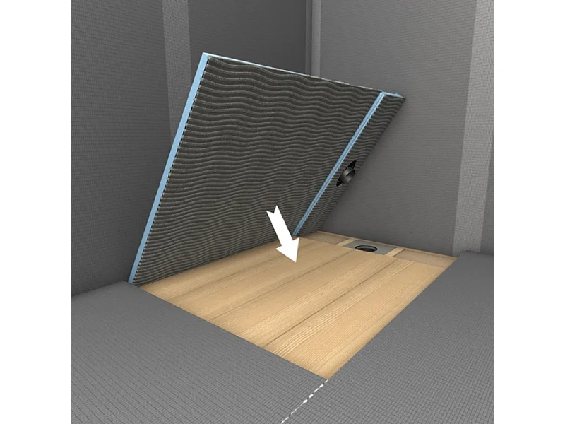 Receveur à carreler 90 x 90 cm Wedi RioLigno, pour plancher en bois + kit d'étanchéité