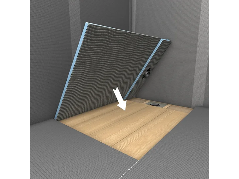 Receveur à carreler 90 x 90 cm Wedi RioLigno, pour plancher en bois + kit d'étanchéité