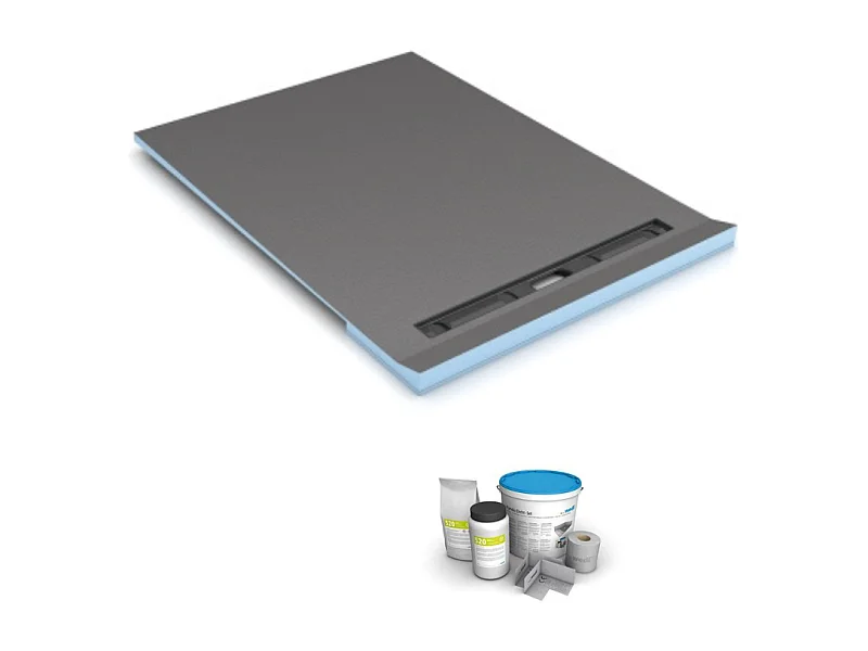 Receveur à carreler 90 x 90 cm Wedi RioLigno, pour plancher en bois + kit d'étanchéité