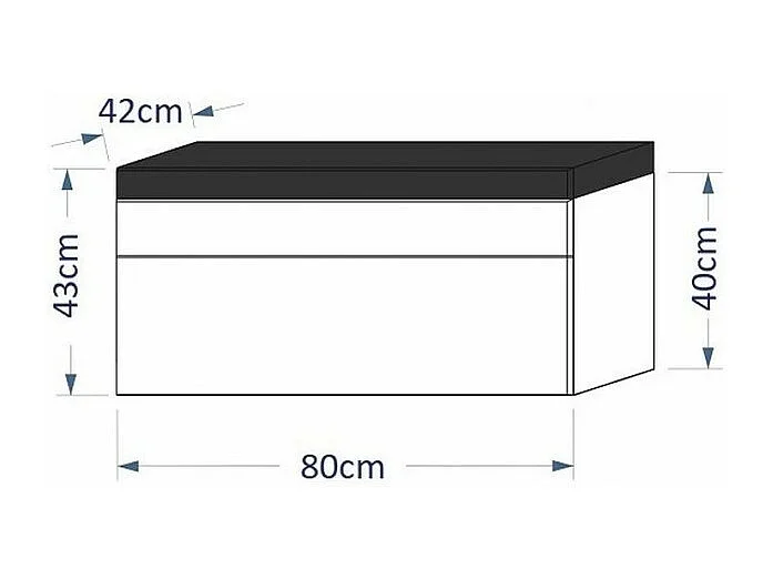 Ensemble meuble de salle de bain et vasque IBIZA BIG I 80 CM blanc