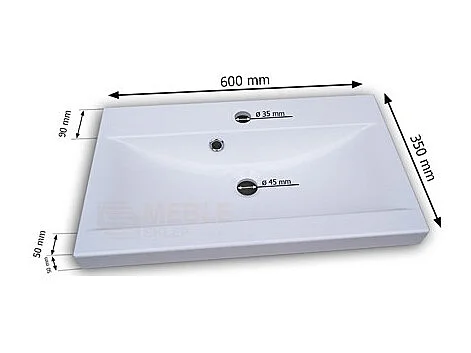 Ensemble meuble de salle de bain et vasque LUNA I 60 CM blanc