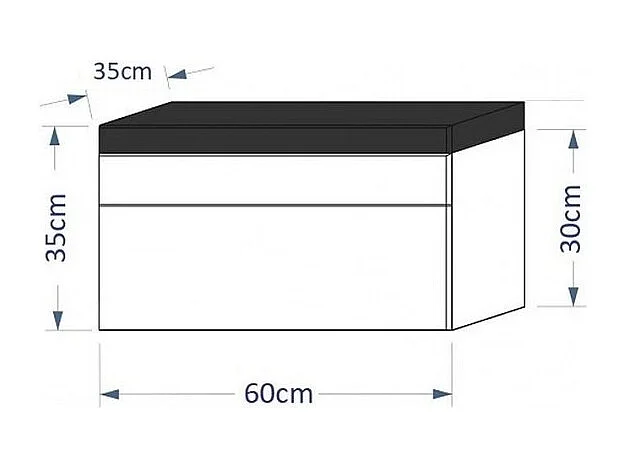 Ensemble meuble de salle de bain et vasque LUNA I 60 CM blanc