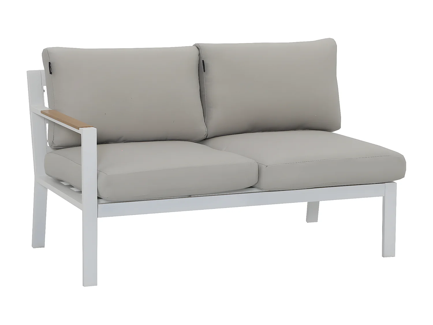 Salon de jardin d'angle design en aluminium 5 places - blanc beige - PASSY