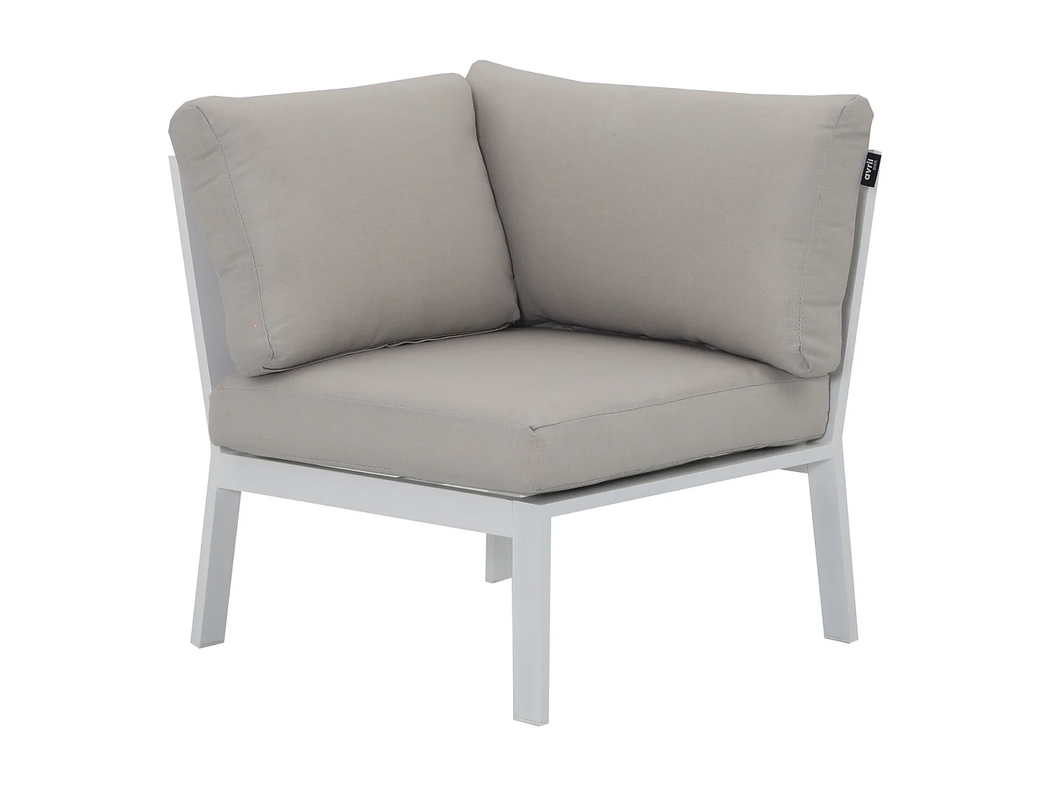 Salon de jardin d'angle design en aluminium 5 places - blanc beige - PASSY