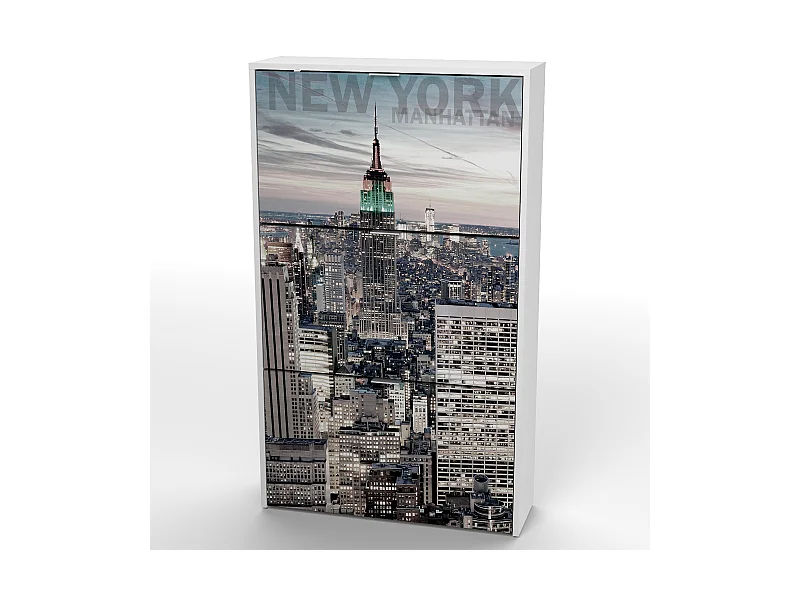 Zapatero 3 trampones blanco/manhattan.