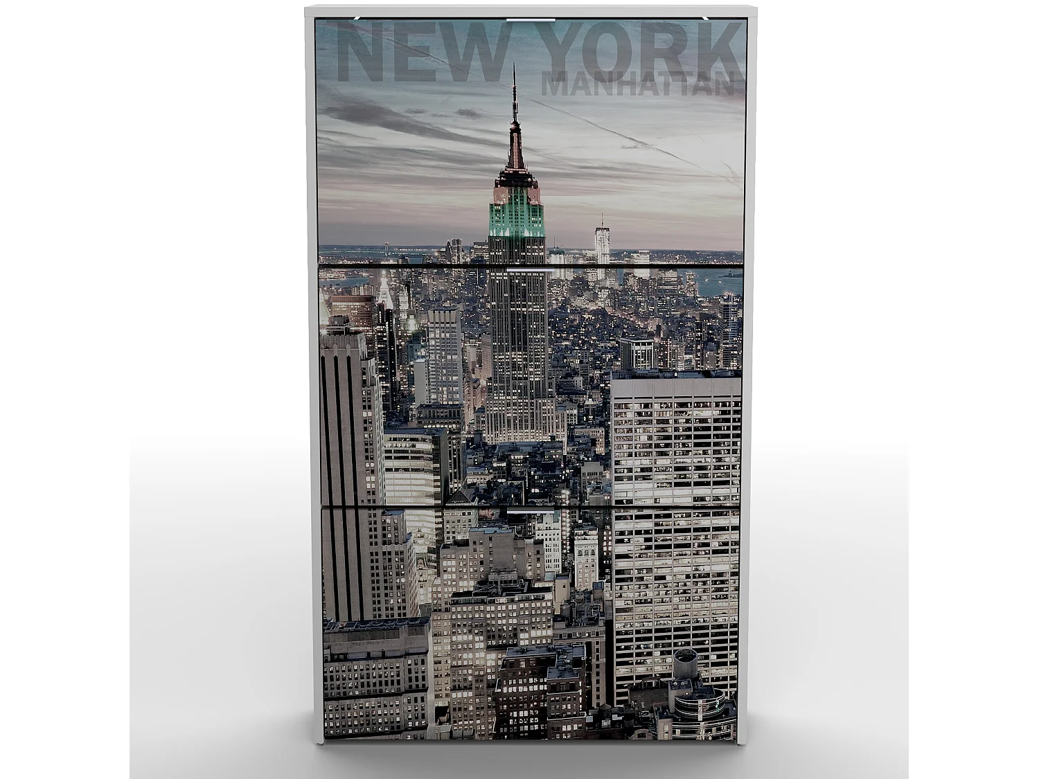 Zapatero 3 trampones blanco/manhattan.