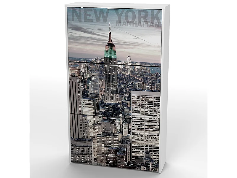 Zapatero 3 trampones blanco/manhattan.