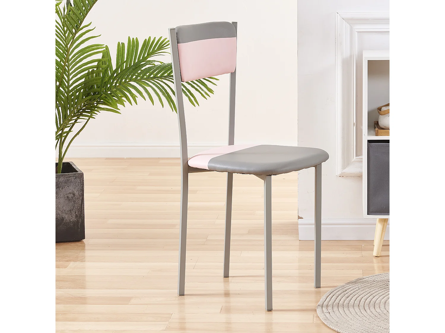 Pack 4 sillas sarin 2 rosa pastel / gris