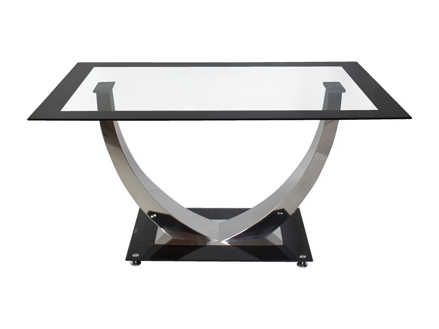 Mesa Unique negra pata cromada