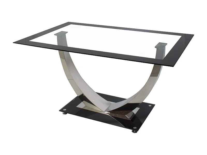 Mesa Unique negra pata cromada
