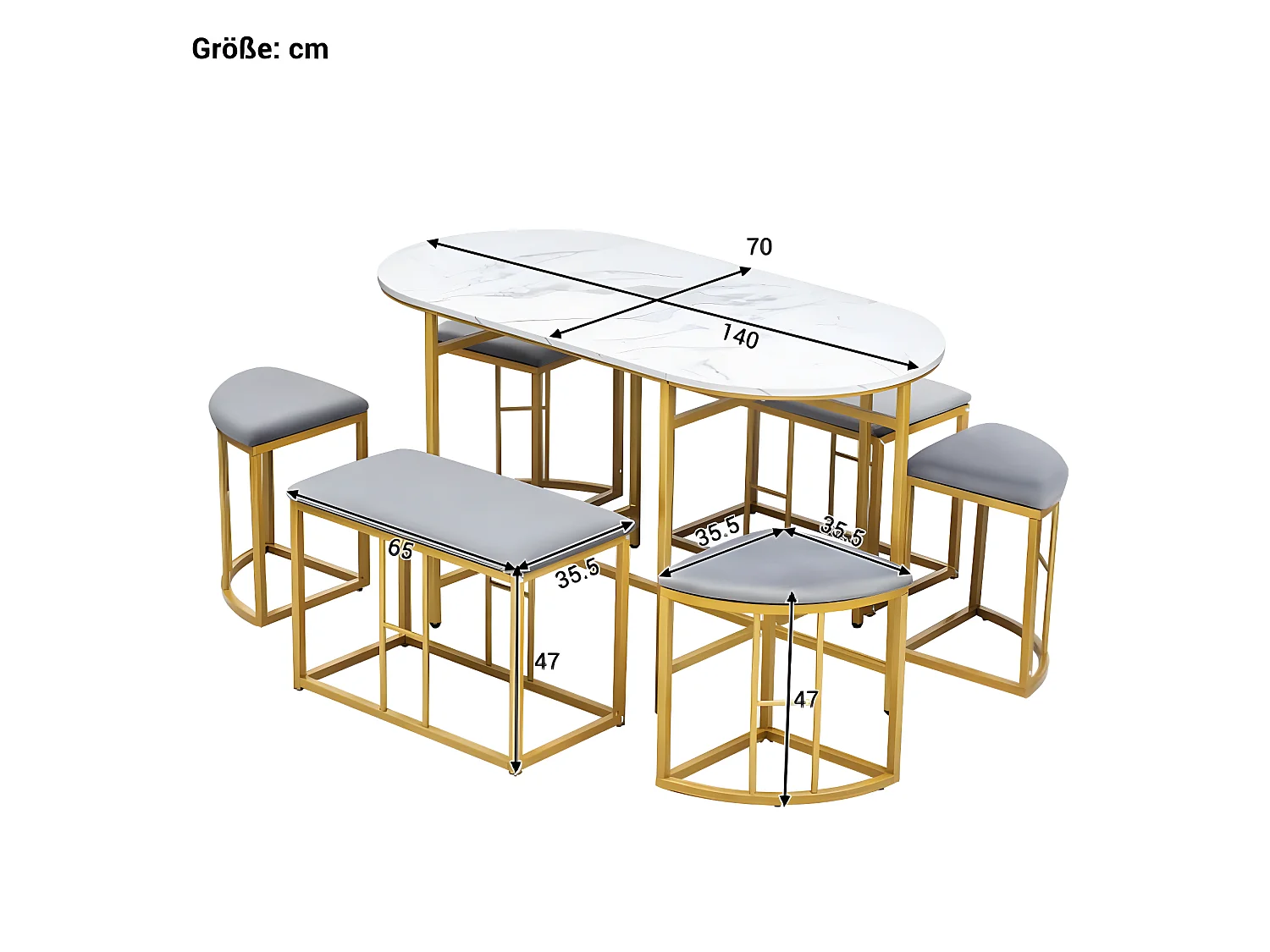 Insieme di sedie e tavolo elegante e moderno