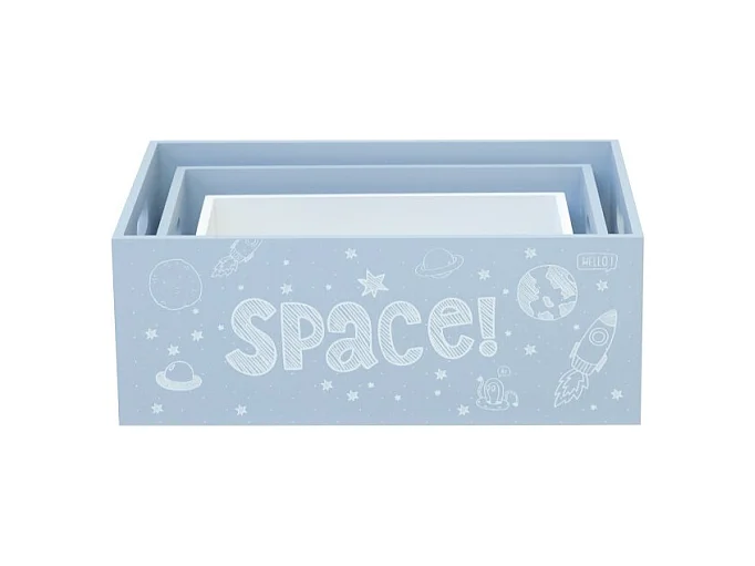 Schachteln 3er Set blau 15x40x28/13x35x23/11x30x18cm