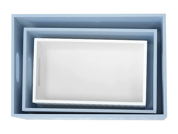 Schachteln 3er Set blau 15x40x28/13x35x23/11x30x18cm