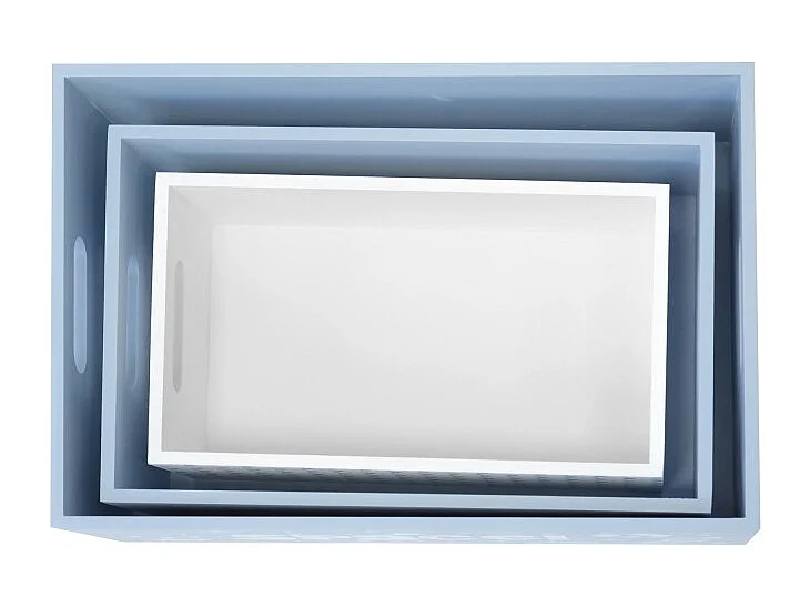 Space set van 3 blauwe mdf dozen 15x40x28/13x35x23/11x30x18cm