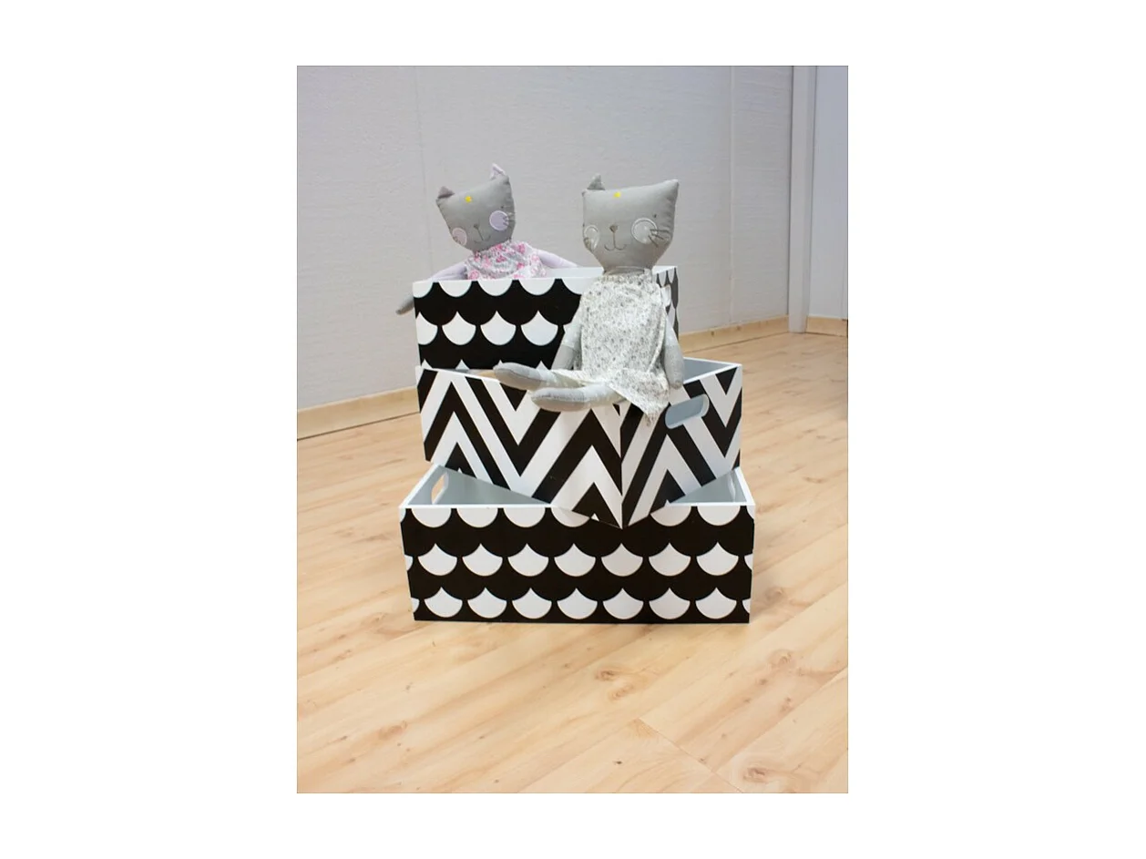 Bilder 4 er Set schwarz/weiß 15x40x28/13x35x23/11x30x18cm