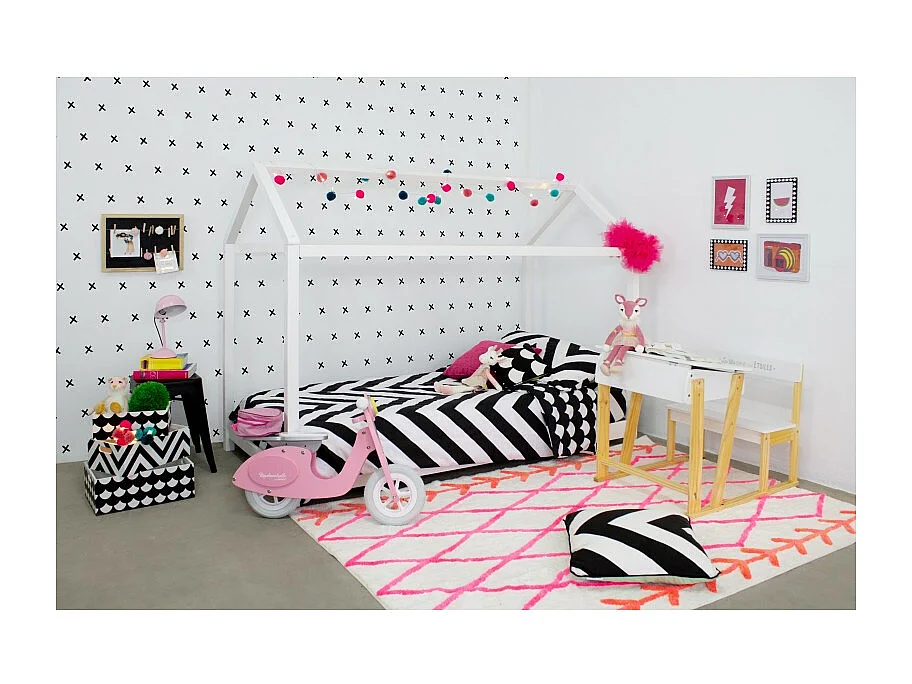 Boîtes lot de 3 en bois noir et blanc 15x40x28/13x35x23/11x30x18cm