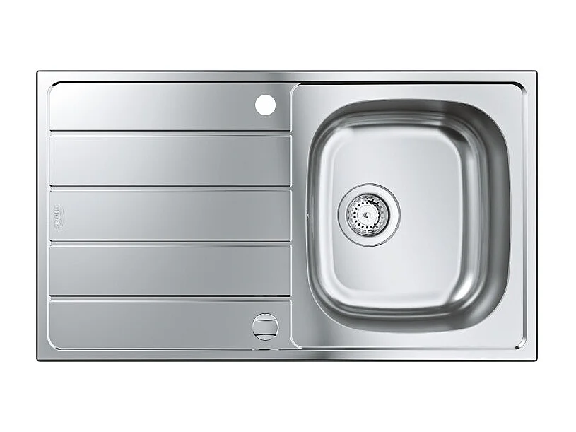 Einbauspüle 1 Becken mit reversibler Abtropffläche aus Edelstahl GROHE K200 860x500 mm