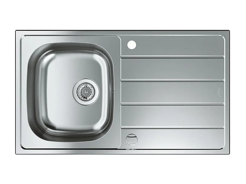 Einbauspüle 1 Becken mit reversibler Abtropffläche aus Edelstahl GROHE K200 860x500 mm