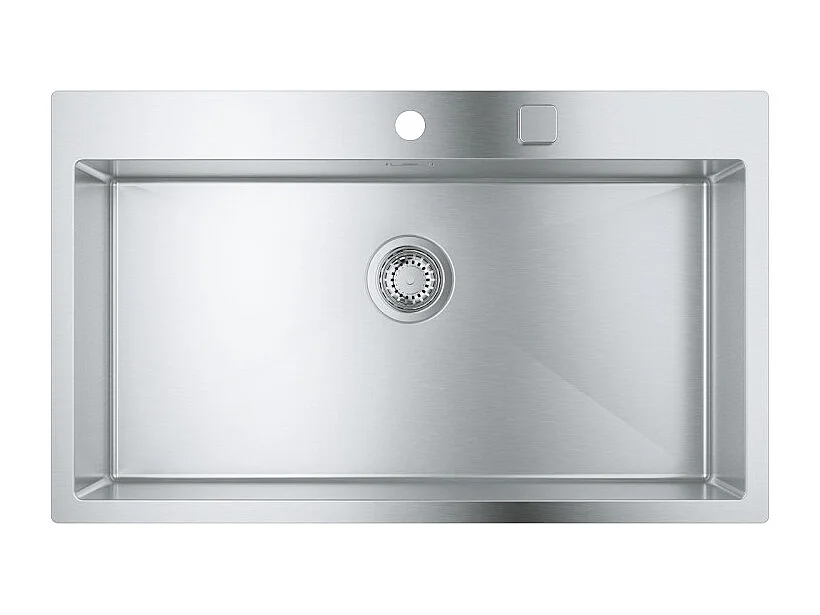 Lavello in acciaio inox GROHE K800 1 vasca 84,6x51 cm finitura satinata StarLight installazione rapida