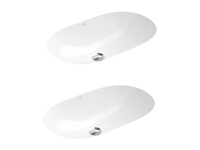 Lot de deux vasques à encastrer par le dessous VILLEROY ET BOCH O.Novo blanc