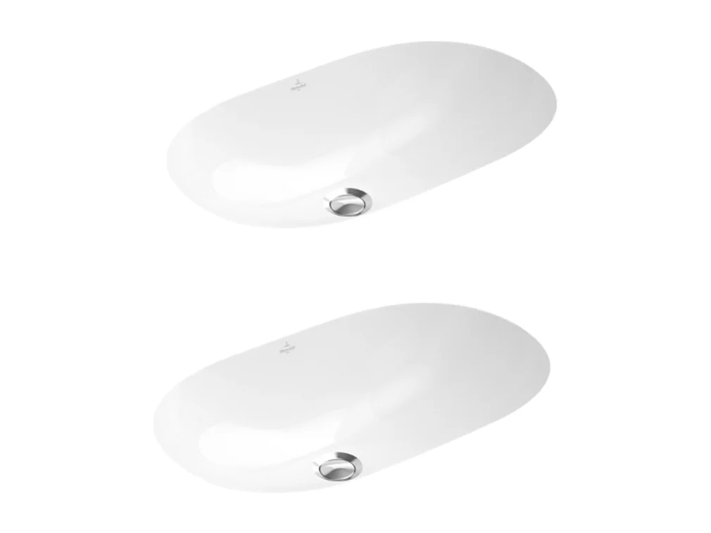 Lot de deux vasques à encastrer par le dessous VILLEROY ET BOCH O.Novo blanc