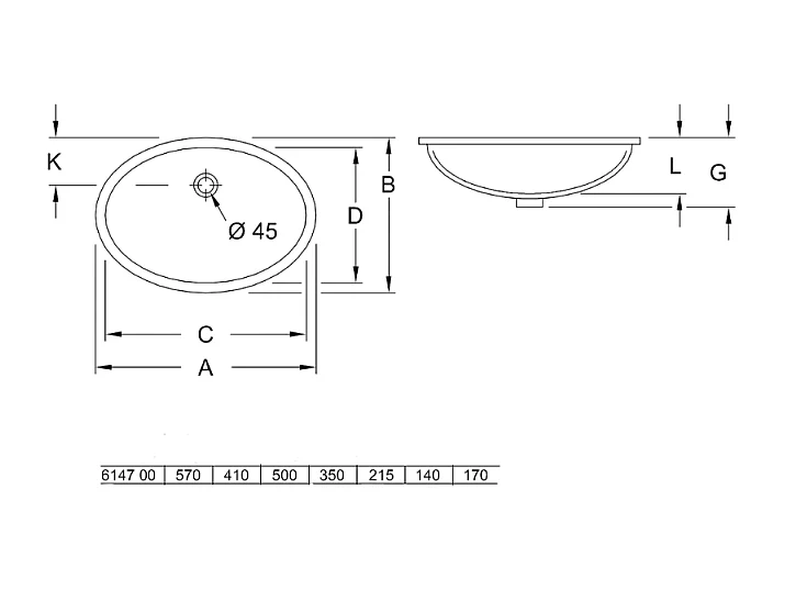 Lot de deux vasques à encastrer par-dessous Evana 500 x 350 mm VILLEROY ET BOCH