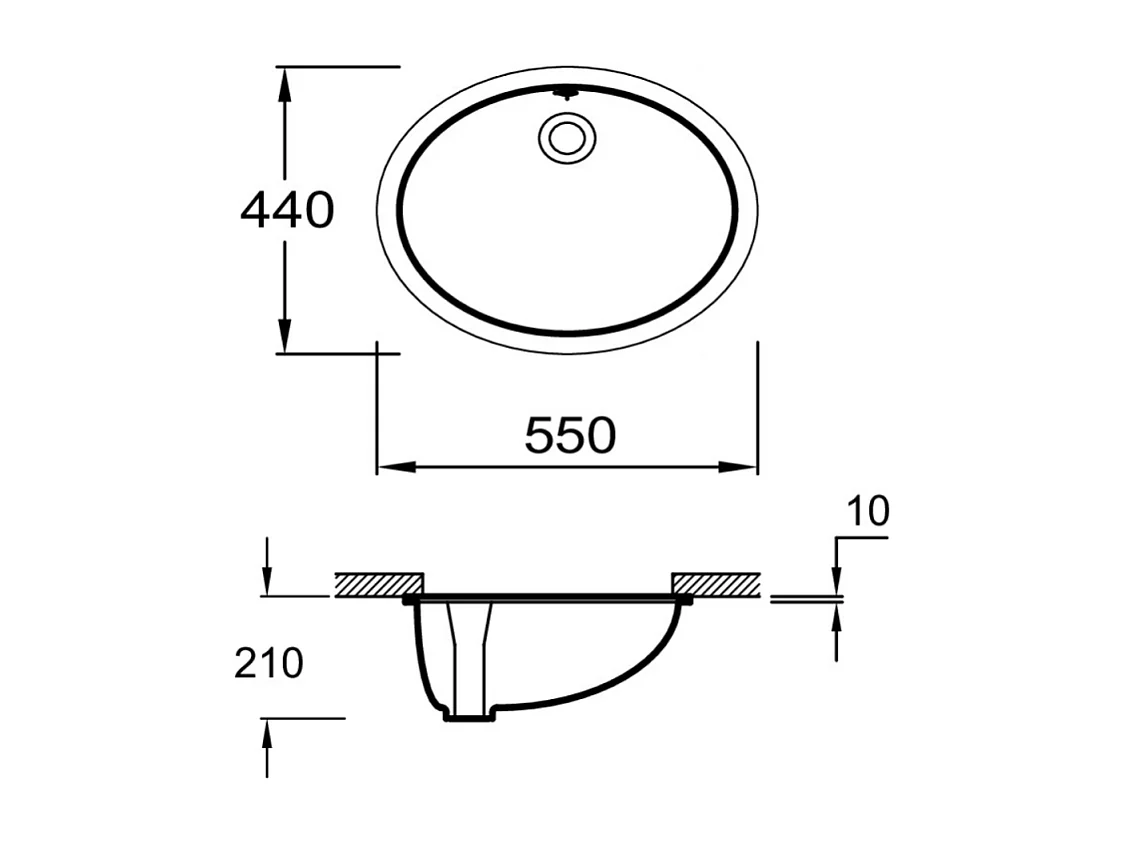Vasque à encastrer par le dessous 55 cm JACOB DELAFON Caxton