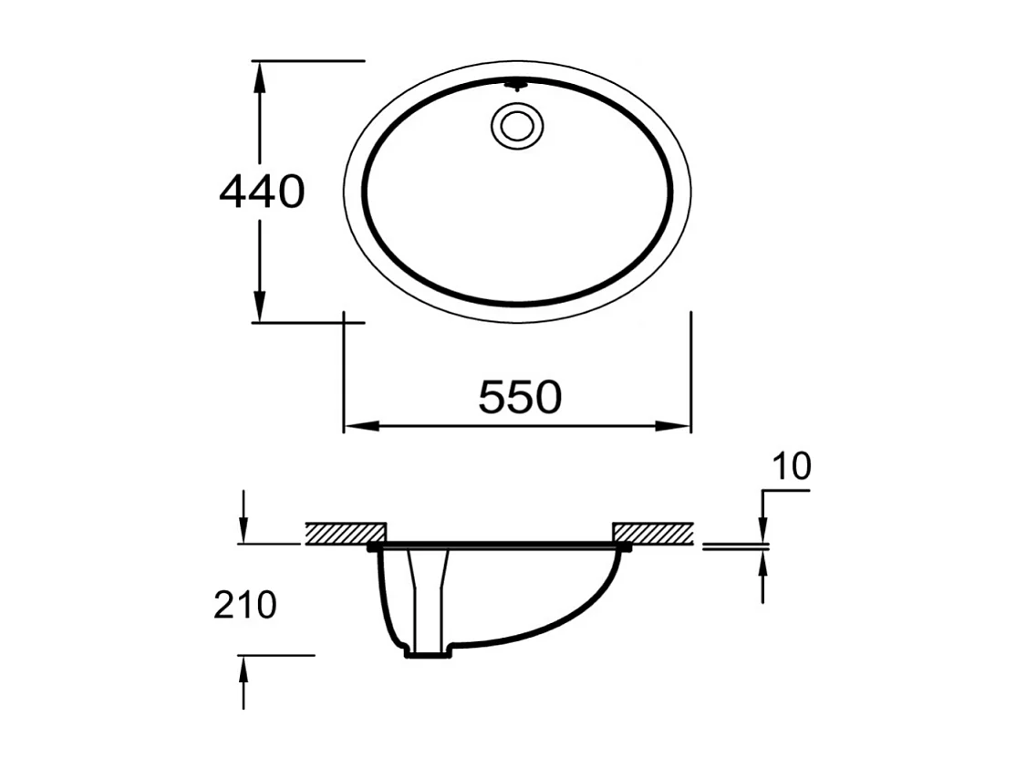 Vasque à encastrer par le dessous 55 cm JACOB DELAFON Caxton