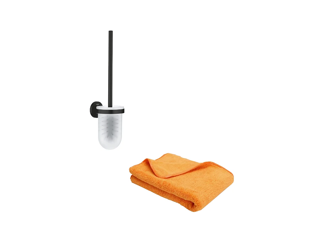 Porte balai WC GROHE Start noir mat + microfibre