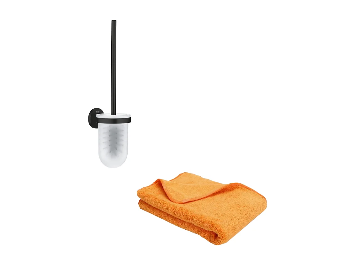 Porte balai WC GROHE Start noir mat + microfibre