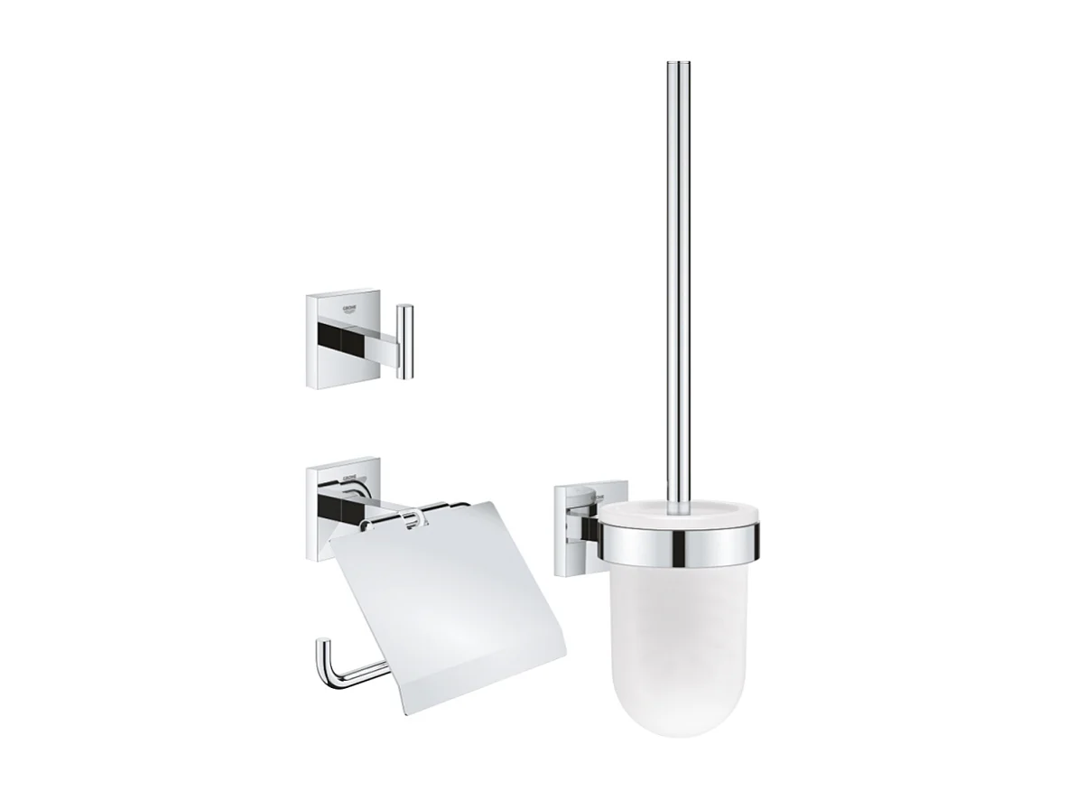 GROHE Start Cube Juego de accesorios para inodoro 3 en 1, cromado