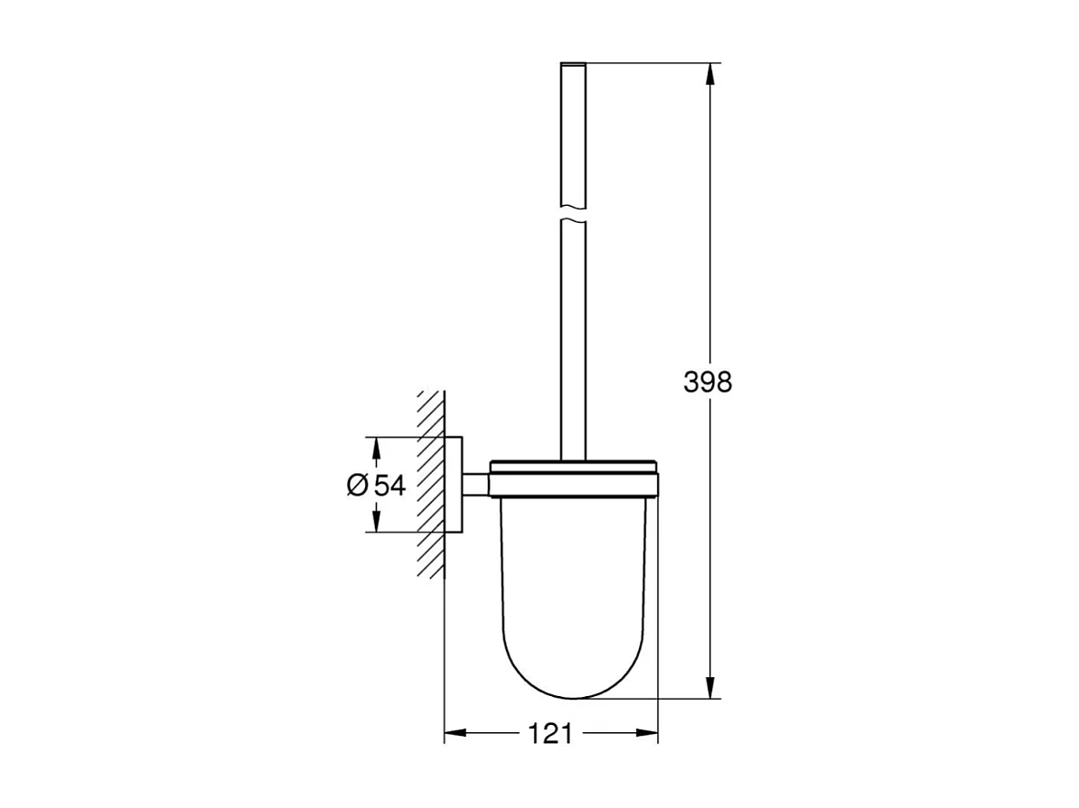 Porte balai WC GROHE Start noir mat + nettoyant GrohClean