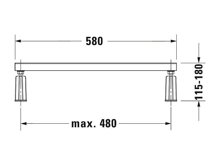 Pies de bañera DURAVIT Gris 58x4x11,5 cm
