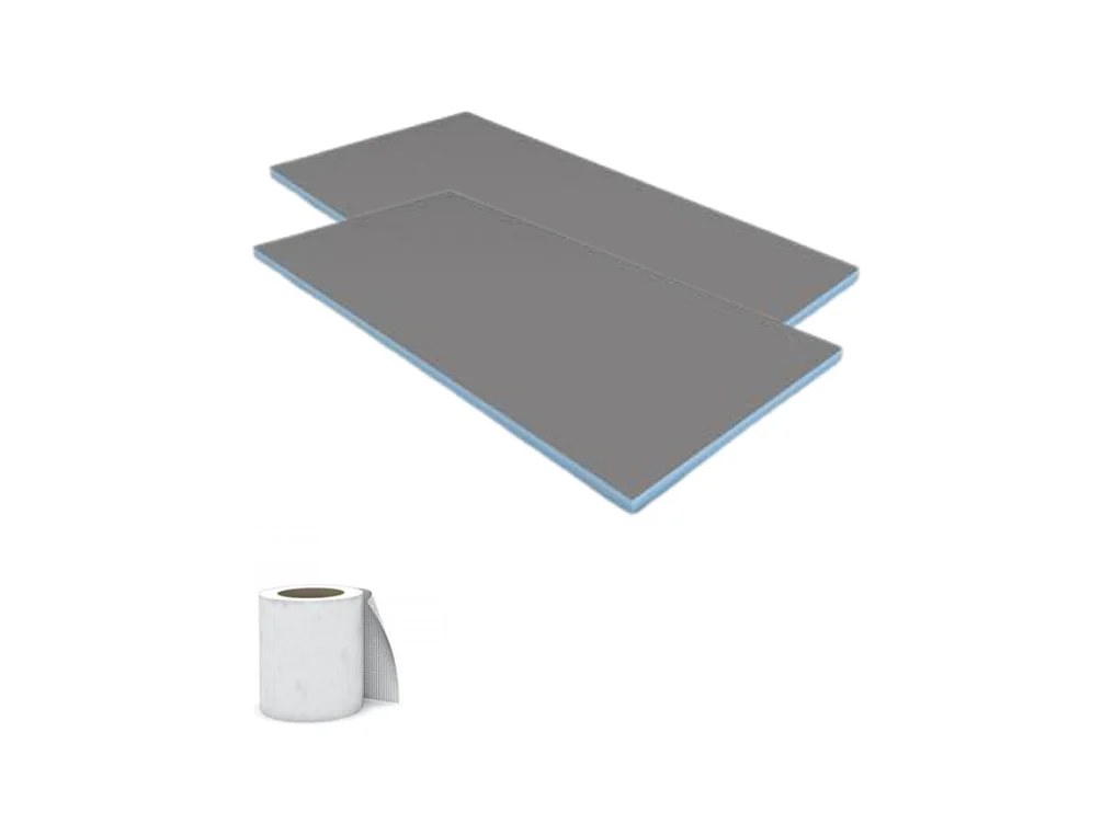 Lot de 2 panneaux de construction WEDI + bande d'armature Epaisseur 5 cm