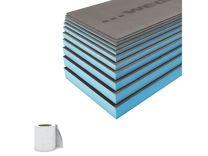 Lot 3 panneaux de construction WEDI, 250 x 60 x 1 cm + bande