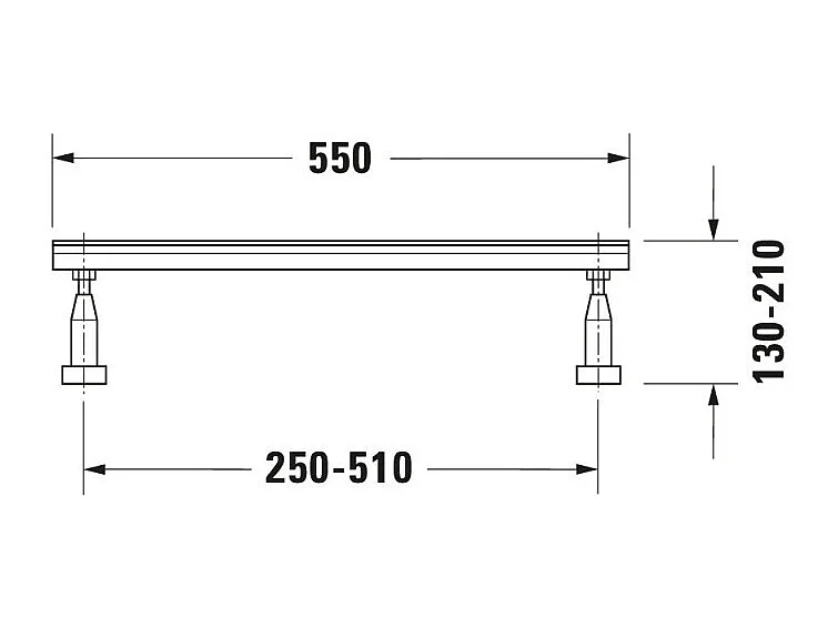 Pieds pour baignoire DURAVIT Gris 55x8,5x13 cm