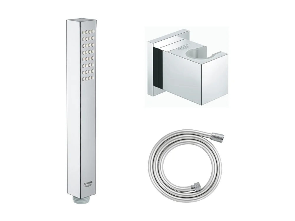 Douchette 1 jet GROHE Vitalio Joy Cube Stick chromé avec flexible 150 et support carré
