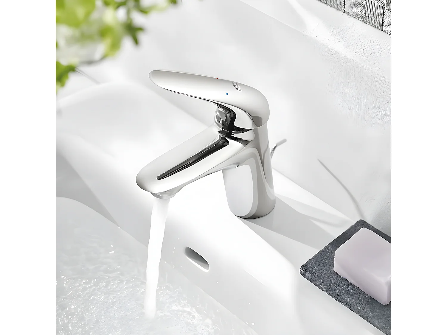 Mitigeur lavabo GROHE Quickfix Wave 2015 avec tirette et vidage taille S